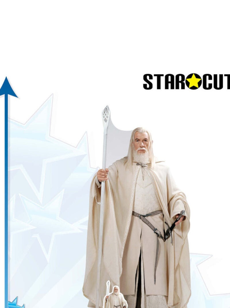 Figurine en carton  Gandalf le Blanc dans sa tenue traditionnelle et son bâton blanc - Le Seigneur d Blanc - Kiabi