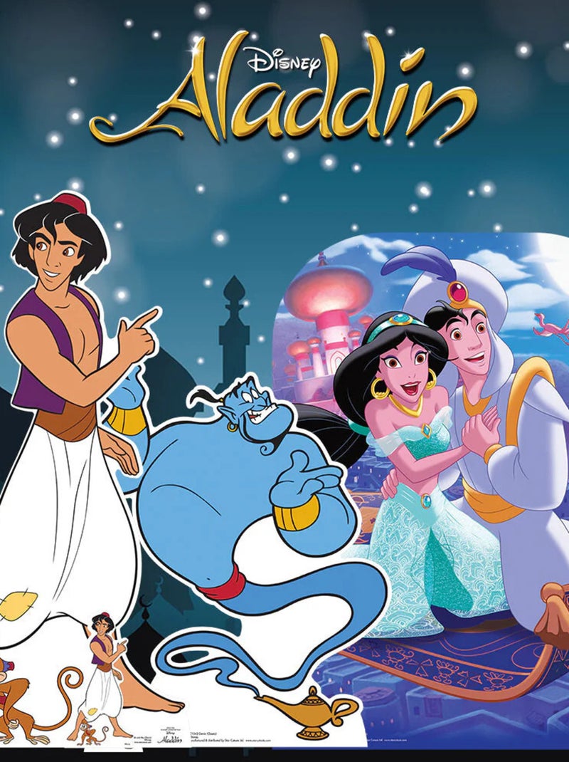 Figurine en carton Genie d'Aladdin Disney Hauteur 88 CM Bleu - Kiabi