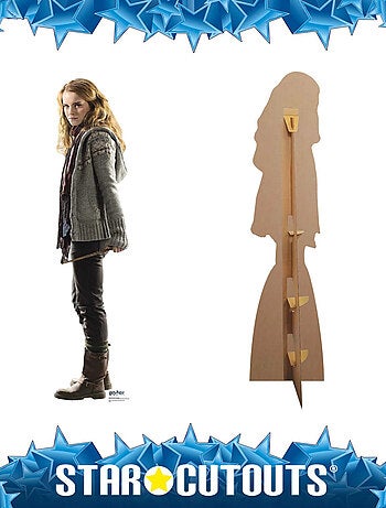 Figurine en carton Hermione Granger avec baguette magique en tenue de ville Film Harry Potter 170 C