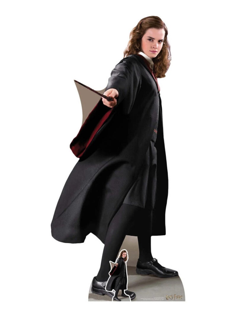 Figurine en carton  Hermione Granger avec baguette magique, en uniforme Griffondor Film Harry Potter Noir Noir - Kiabi