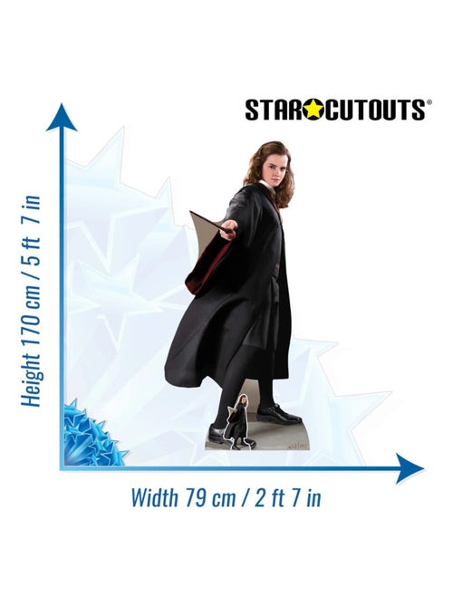 Figurine en carton  Hermione Granger avec baguette magique, en uniforme Griffondor Film Harry Potter - Kiabi