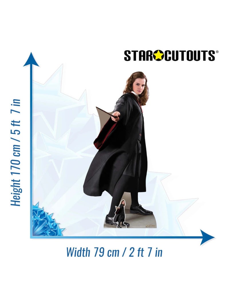 Figurine en carton  Hermione Granger avec baguette magique, en uniforme Griffondor Film Harry Potter Noir Noir - Kiabi
