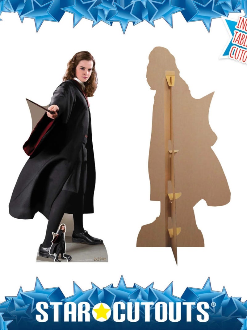 Figurine en carton  Hermione Granger avec baguette magique, en uniforme Griffondor Film Harry Potter Noir Noir - Kiabi