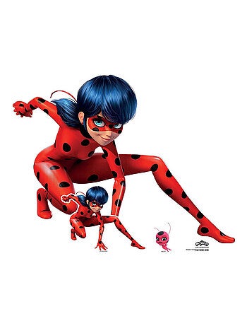 Figurine en carton Ladybug Position Accroupie - Miraculous Ladybug et Chat une mini-figurine H 93 cm