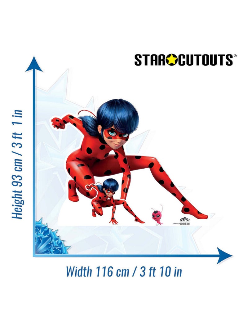 Figurine en carton Ladybug Position Accroupie - Miraculous Ladybug et Chat une mini-figurine H 93 cm Multicolore - Kiabi