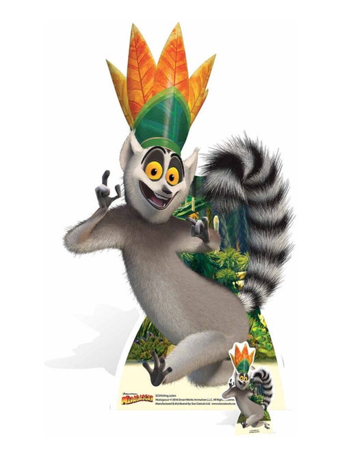 Figurine en carton Le Roi Julien Dessin Animé Lémurien Gris à queue annelée - Haut 90 cm - Kiabi