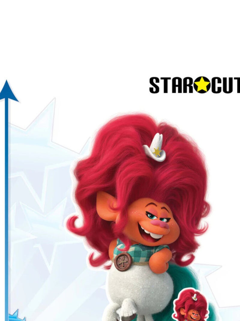 Figurine en carton Les Trolls 2 - Delta Dawn la maire et la shérif des trolls de la country Hauteur Orange - Kiabi