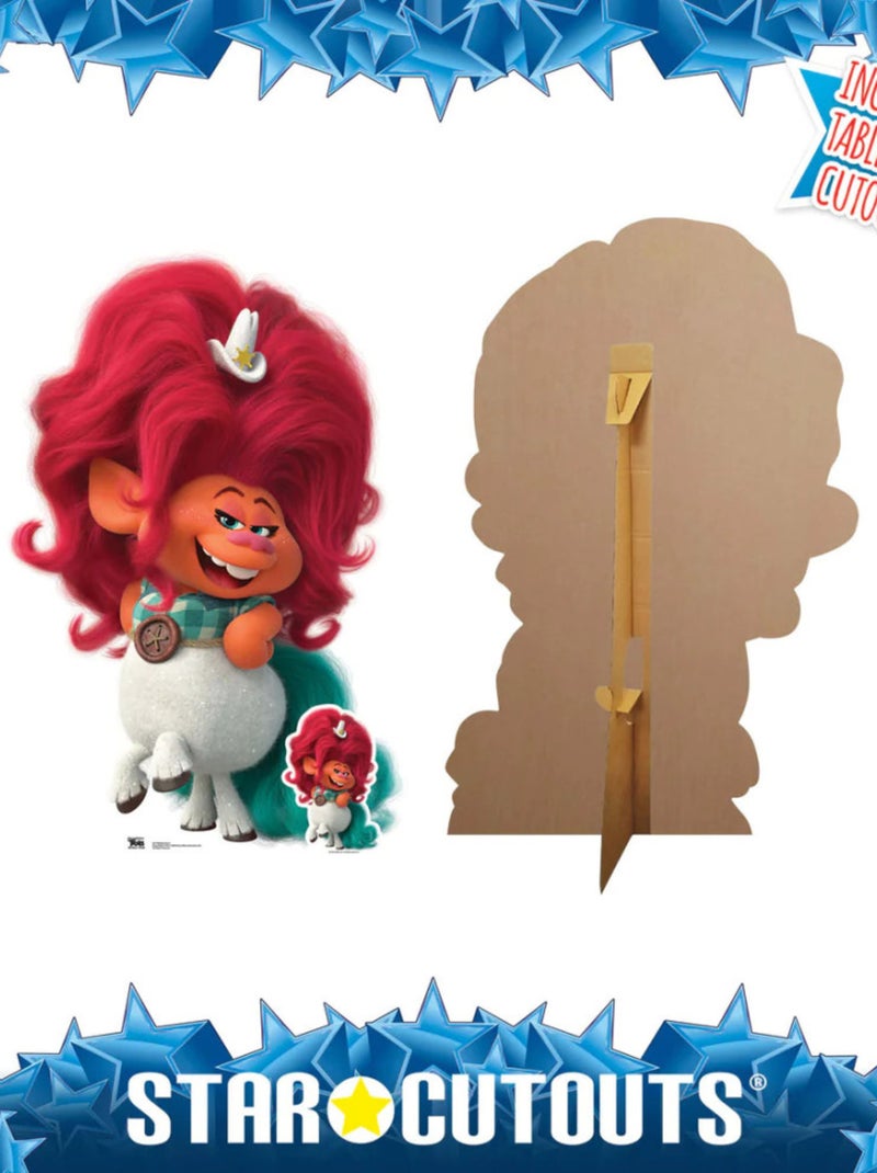 Figurine en carton Les Trolls 2 - Delta Dawn la maire et la shérif des trolls de la country Hauteur Orange - Kiabi