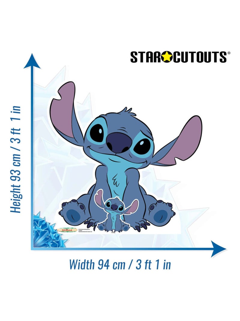 Figurine en carton Lilo et Stitch - Stitch assis - 93 cm Bleu - Kiabi