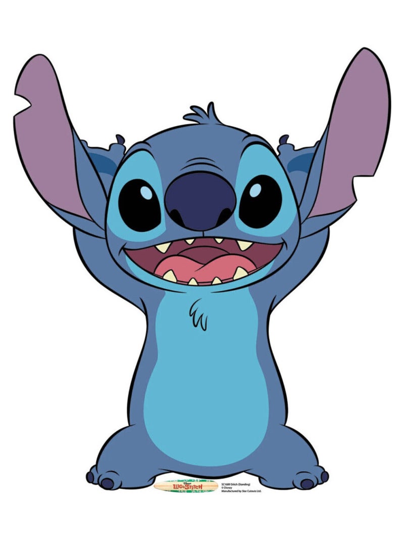 Figurine en carton Lilo et Stitch - Stitch qui sourit - 93 cm Bleu - Kiabi