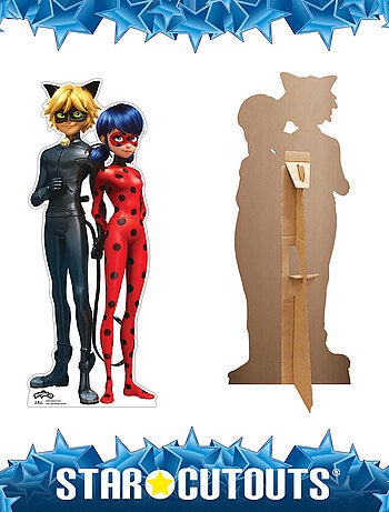 Figurine en carton – Miraculous - Ladybug et Chat Noir - Haut 95 cm