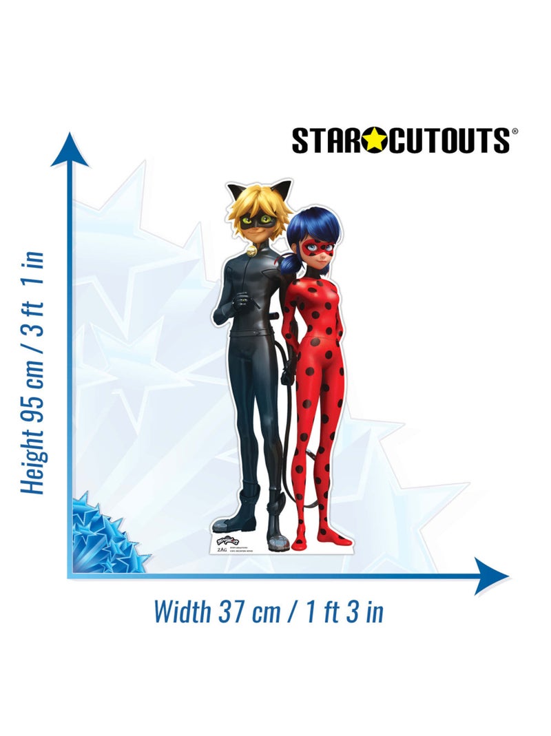 Figurine en carton – Miraculous - Ladybug et Chat Noir - Haut 95 cm Rouge - Kiabi