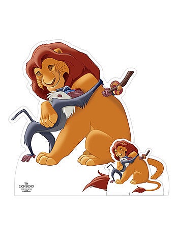 Figurine en carton – Mufasa et Rafiki - Le Roi Lion - Haut 74 cm