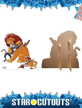 Figurine en carton – Mufasa et Rafiki - Le Roi Lion - Haut 74 cm