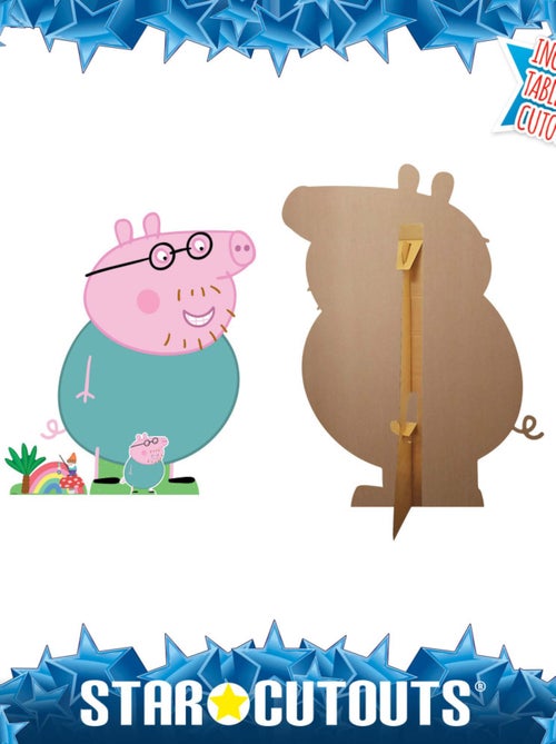 Figurine en carton Peppa Pig - Papa Pig arc en ciel et palmier - Haut121 cm - Kiabi
