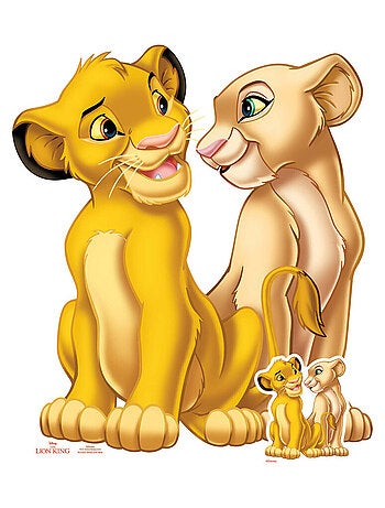 Figurine en carton – Simba et Nala - Le Roi Lion - Haut 81 cm