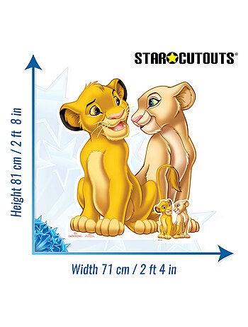 Figurine en carton – Simba et Nala - Le Roi Lion - Haut 81 cm