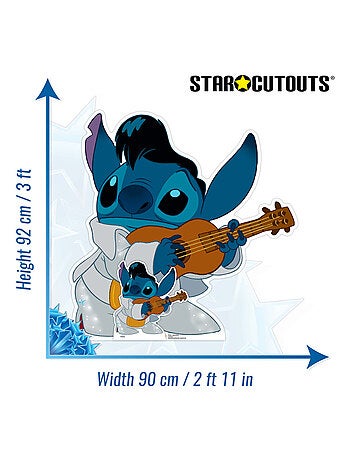 Figurine en carton Stitch en ELvis qui joue de la guitare - Haut 92 cm