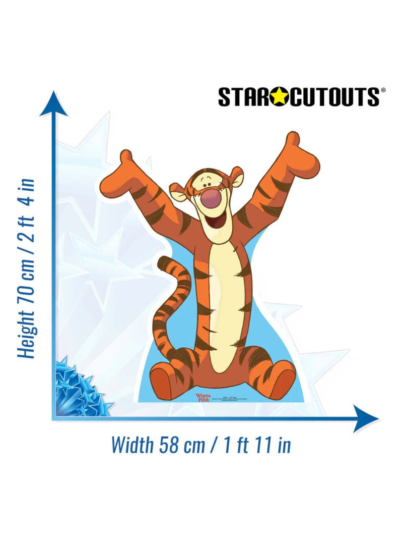 Figurine en carton winnie l'ourson - Tigrou Hauteur 70 CM Orange - Kiabi