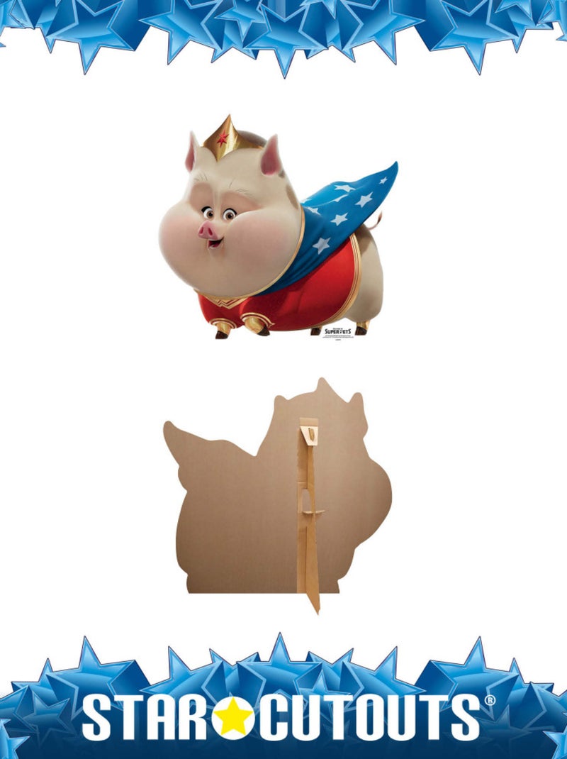 Figurine en carton Wonder Woman's Pig - Cochon Wonder Woman - Krypto et les Super-Animaux - Haut 87 Rose - Kiabi