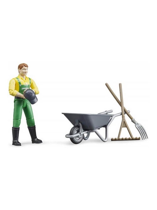 Figurine fermier avec brouette et accessoires - Kiabi