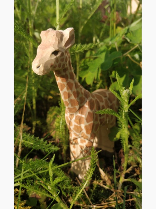 Figurine girafe en bois - Kiabi