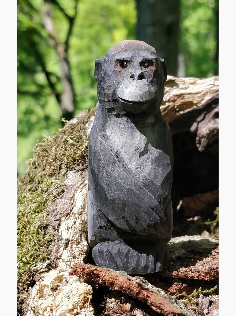 Figurine Gorille en bois Noir - Kiabi