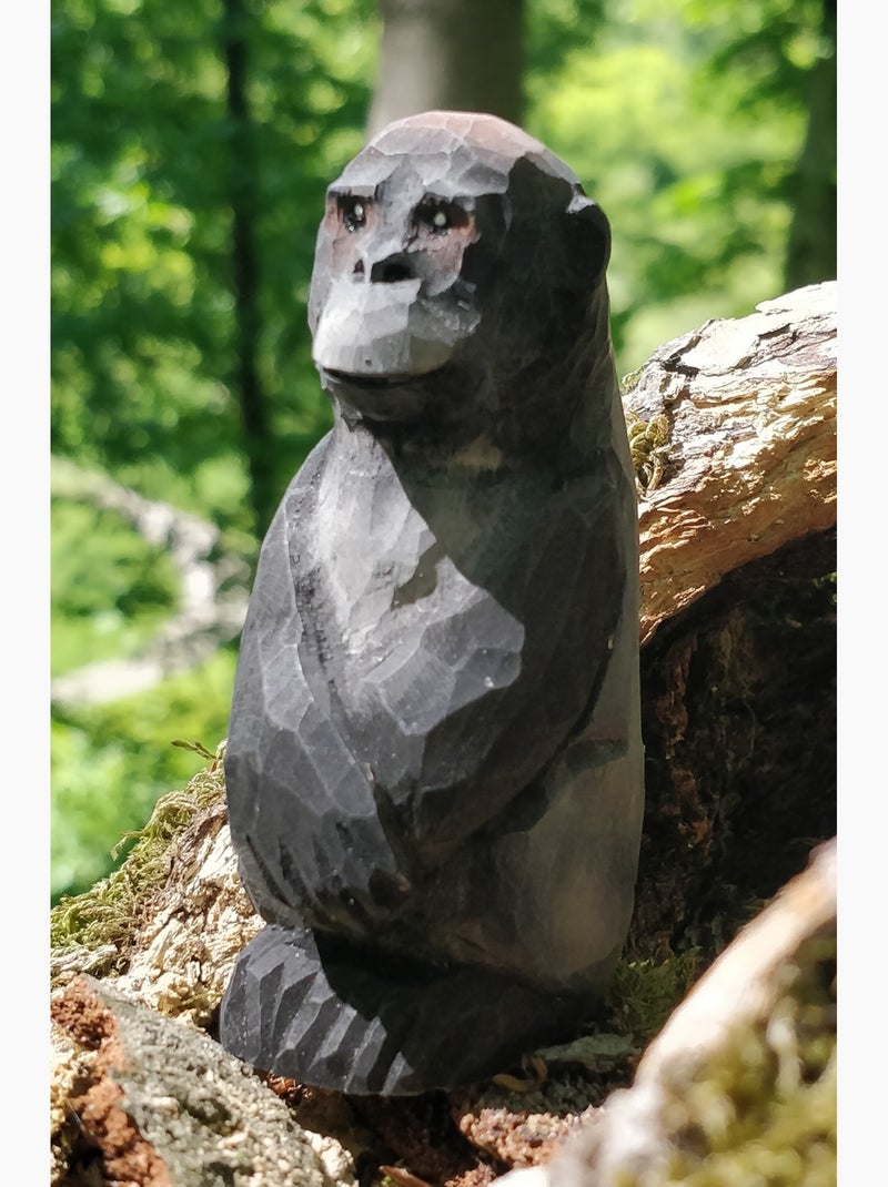 Figurine Gorille en bois Noir - Kiabi