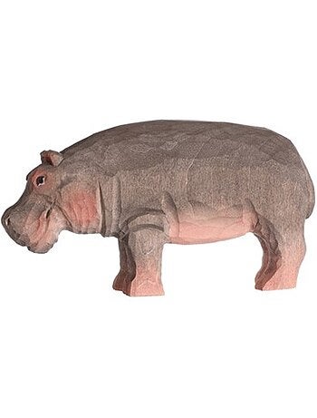 Figurine hippopotame en bois