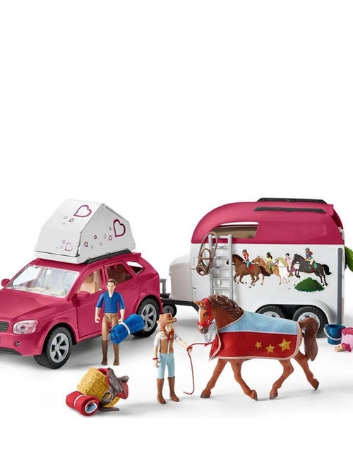 Figurine Horse club : Grand voyage équestre en voiture et remorque - Kiabi