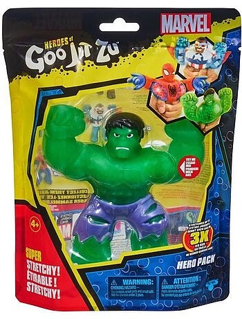 Figurine hulk s3 - moose toys - 11 cm - goo jit zu marvel - vert et bleu