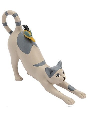 Figurine le Chat et l'oiseau de décoration en résine