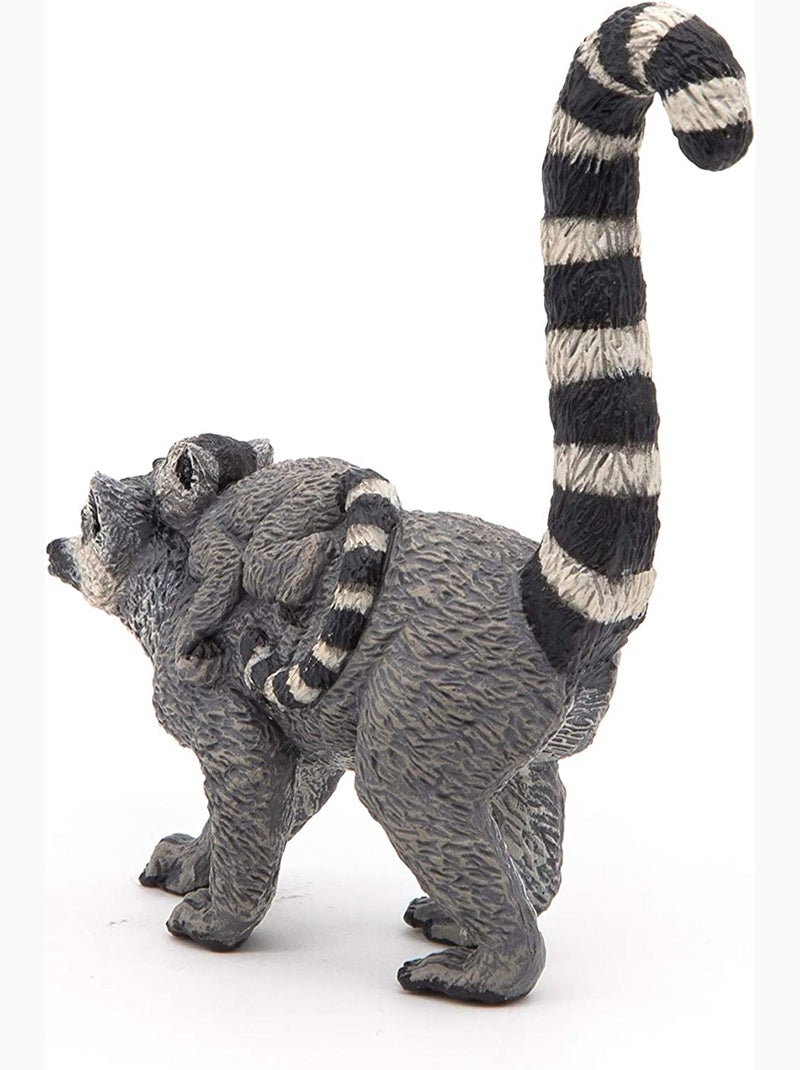 Figurine Lémurien et son bébé Gris - Kiabi