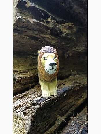 Figurine Lion en bois