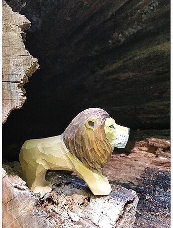 Figurine Lion en bois