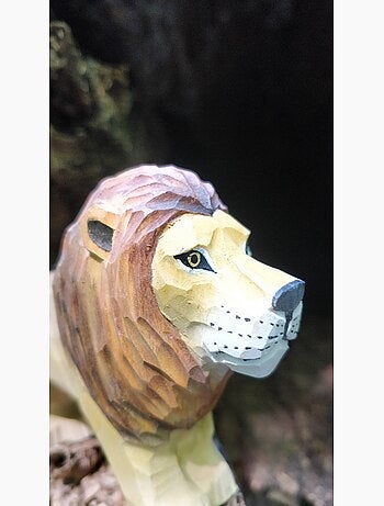Figurine Lion en bois