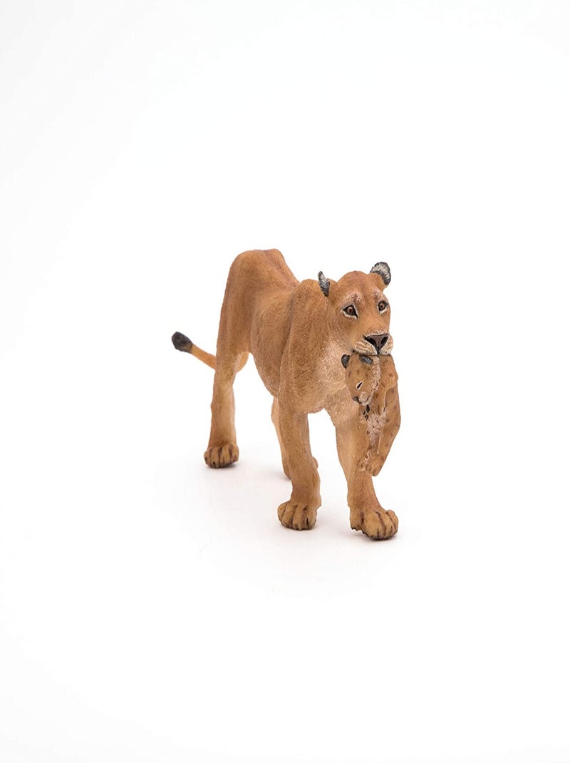 Figurine Lionne avec son bébé lionceau Marron - Kiabi
