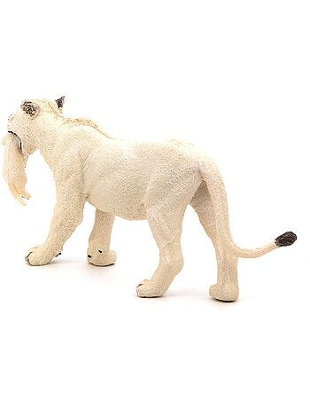 Figurine Lionne blanche avec son bébé lionceau