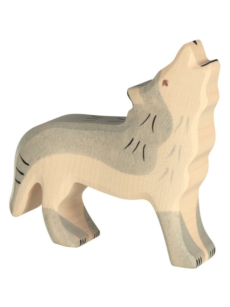 Figurine Loup hurlant Gris - Kiabi