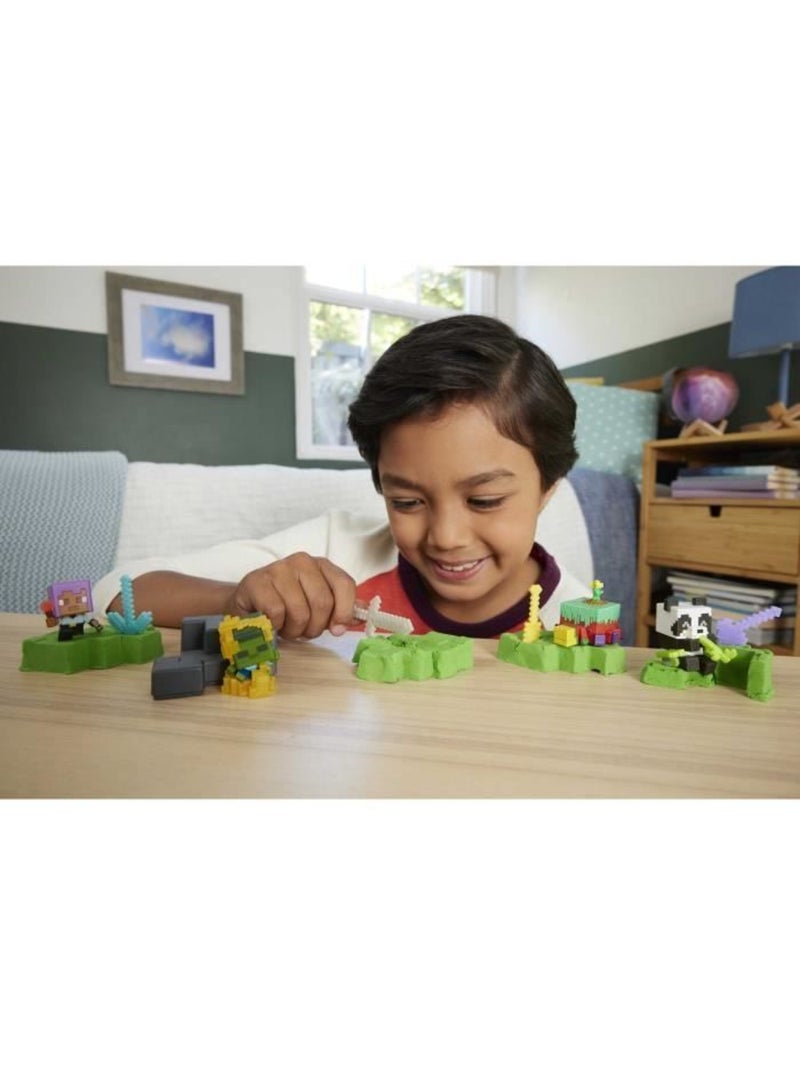 Figurine miniature - Têtes modulables avec sable à modeler, aléatoire - MATTEL Minecraft Violet - Kiabi