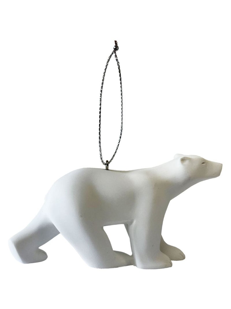 Figurine ornement de sapin ours blanc Blanc - Kiabi