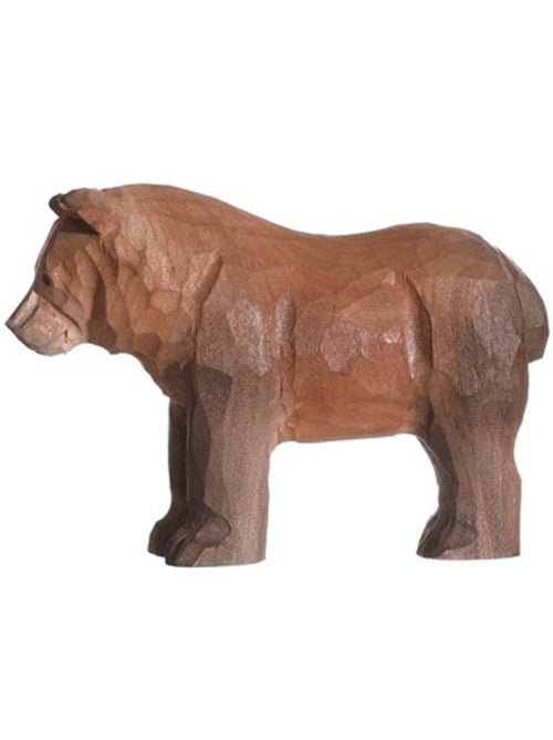 Figurine ours brun en bois - Kiabi