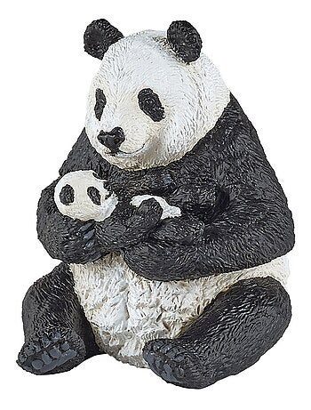 Figurine Panda assis et son bébé