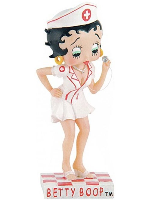 Figurine résine Betty Boop infirmière, socle rectangulaire 15 cm, Collectible - Kiabi