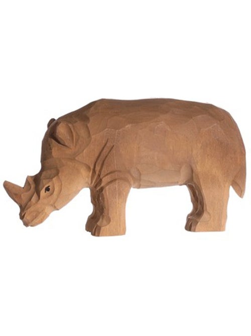 Figurine rhinocéros en bois - Kiabi