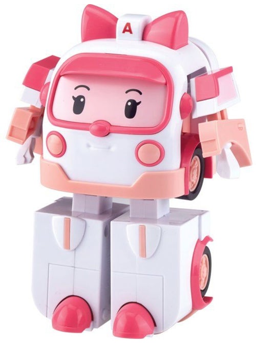 Figurine robot 10 cm - silverlit – robocar poli – véhicule transformable ambre 2-en-1 - Kiabi