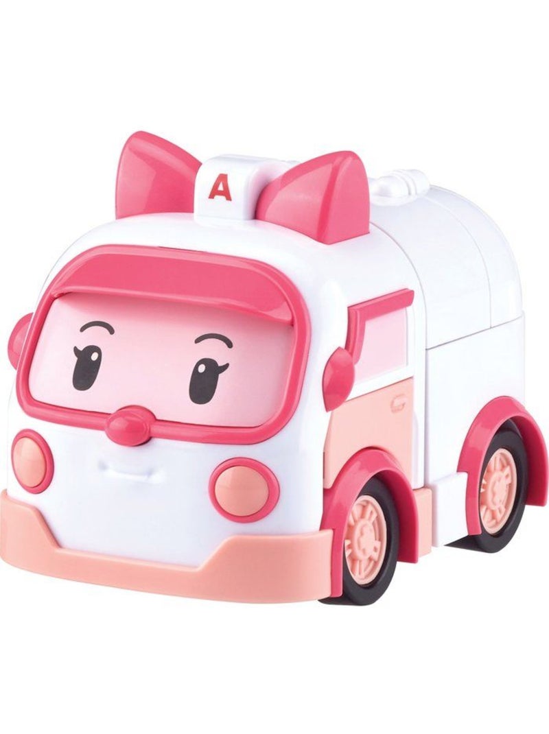 Figurine robot 10 cm - silverlit – robocar poli – véhicule transformable ambre 2-en-1 Bleu - Kiabi