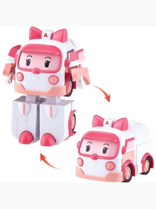 Figurine robot 10 cm - silverlit – robocar poli – véhicule transformable ambre 2-en-1 - Kiabi