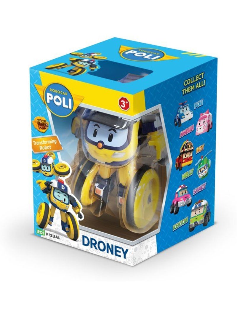 Figurine robot drone 10 cm - silverlit – robocar poli – véhicule transformable drooney 2-en-1 Multicolore - Kiabi