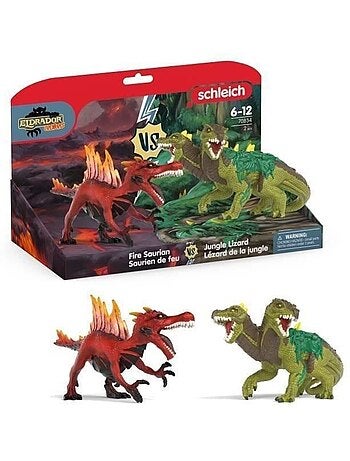 Figurine saurien de feu vs lézard de la jungle, schleich 70834 gamme eldrador creatures